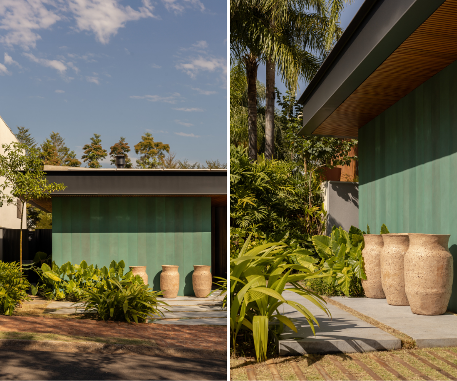 Comparativo Antes e Depois de um quintal transformado em jardim paisagístico